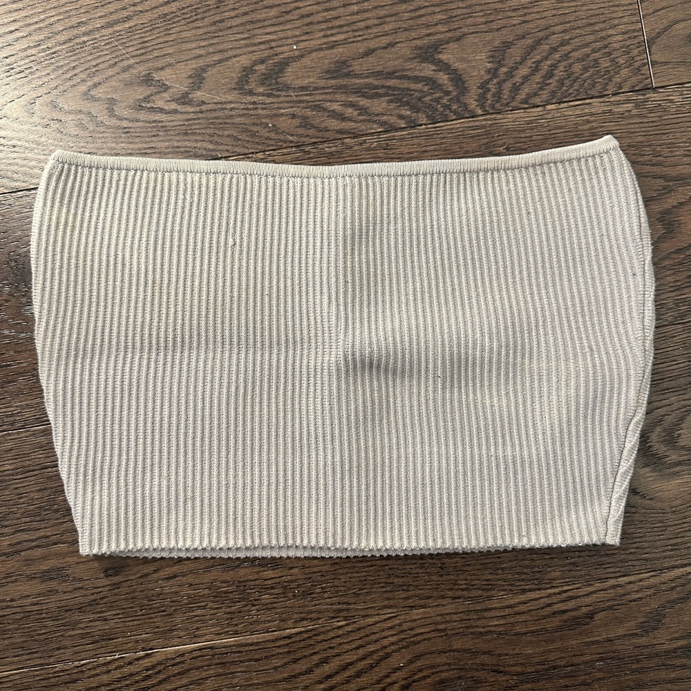 Babaton Cream Ribbed Mini Skirt